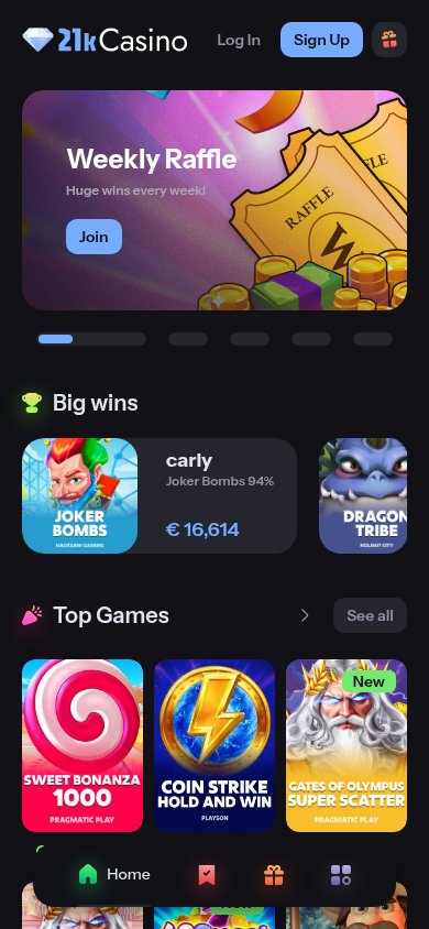 21kCasino mobile preview
