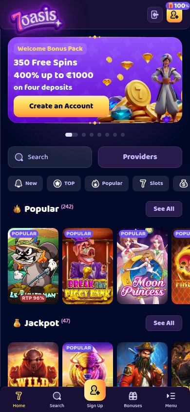 7Oasis Casino mobile preview