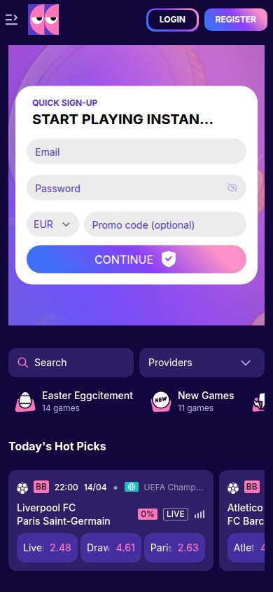 Blindluck Casino mobile preview