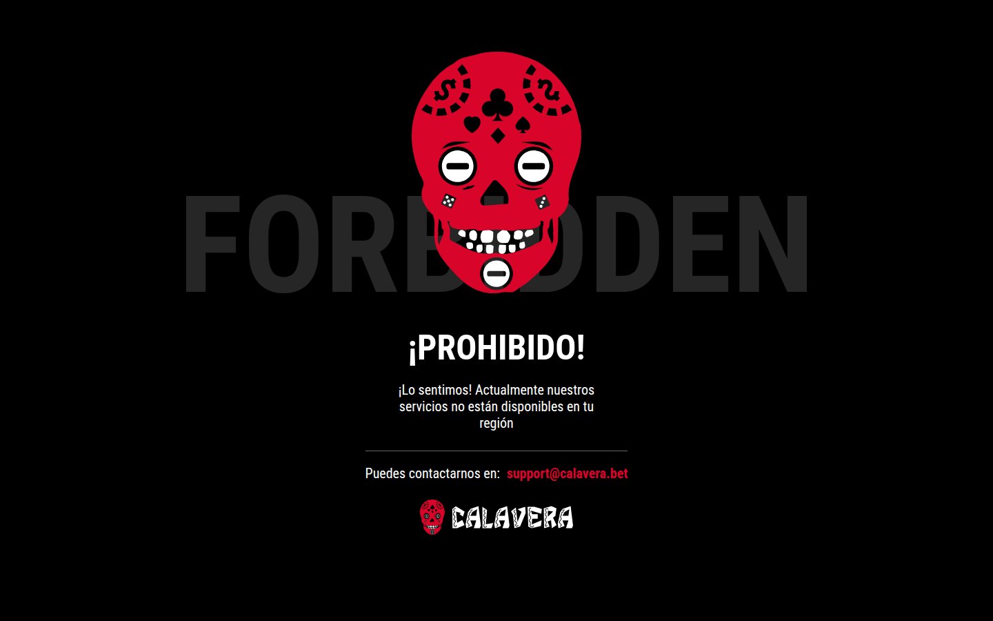 Calavera Bet Casino desktop preview