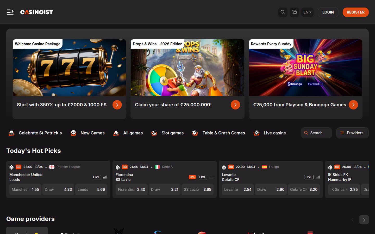 Casinoist Casino desktop preview