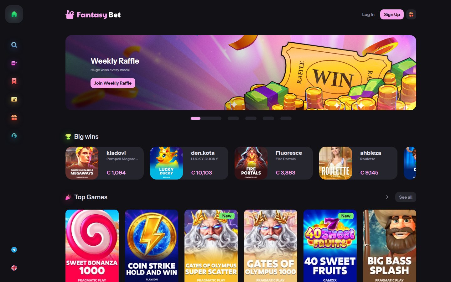 FantasyBet Casino desktop preview