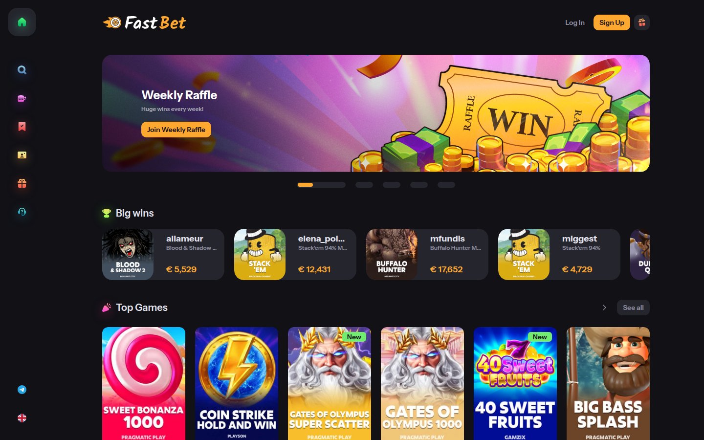 Fast Bet Casino desktop preview