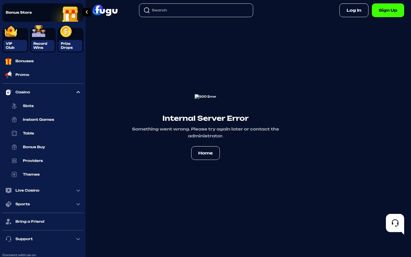 Fugu Casino desktop preview