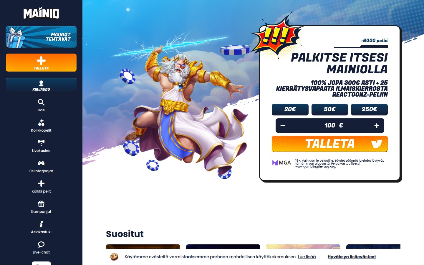 Mainio Casino desktop preview