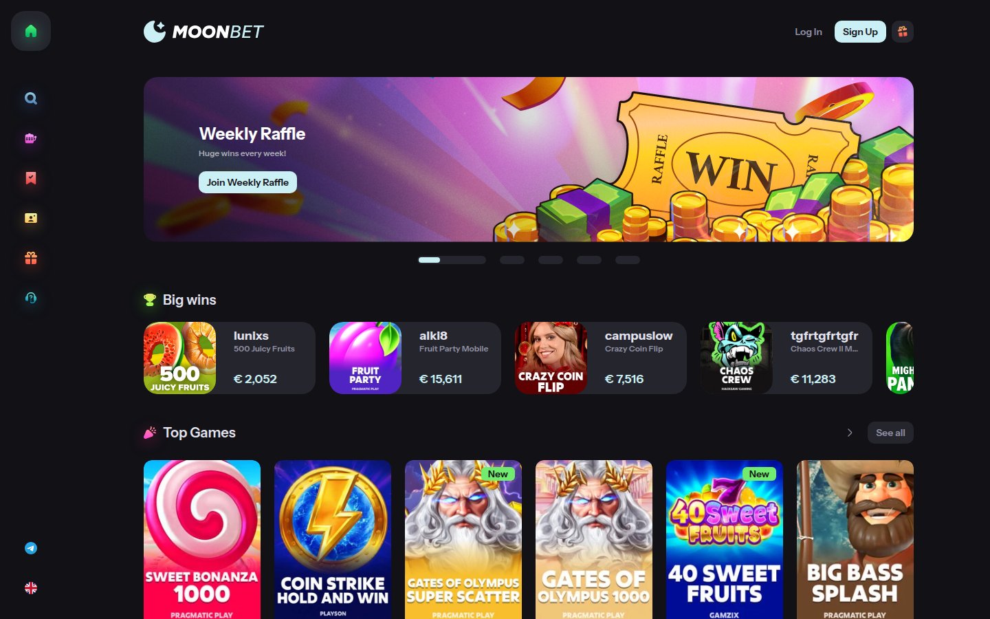 MoonBet Casino desktop preview