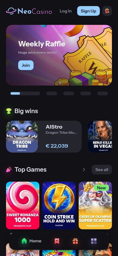 NeoCasino mobile preview