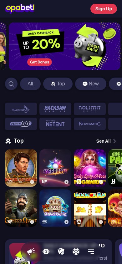 Opabet Casino mobile preview