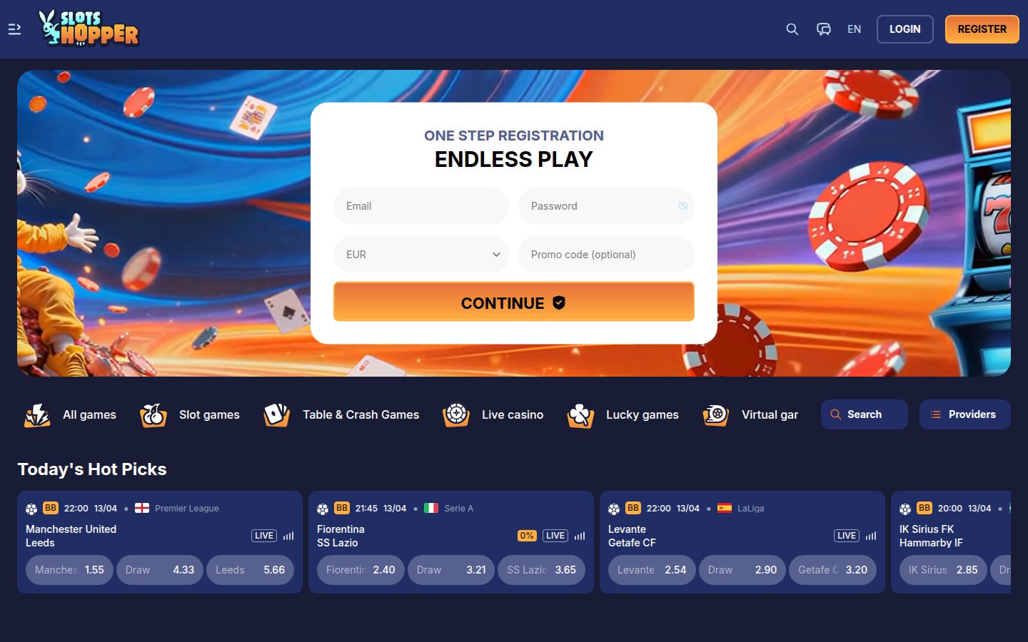 Slots Hopper Casino desktop preview